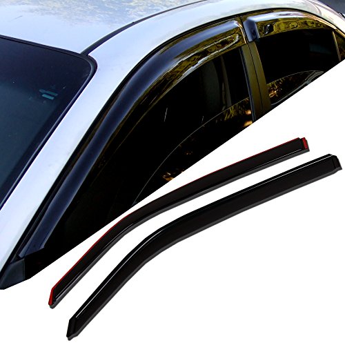Image of TuningPros WD-749 Tinted Smoke Out-Channel Window Visor Deflector Rain Guard 4-pc Set