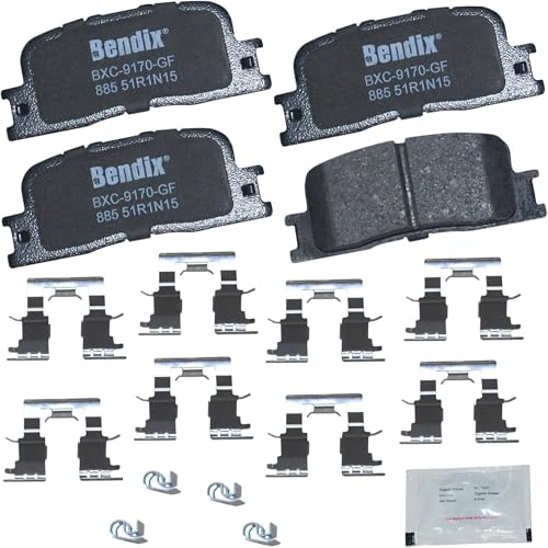 Image of Bendix Priority1 CFC885 Ceramic Rear Brake Pads for Lexus ES300 2003-2002, ES330 2006-2004, Toyota Camry 2006-2002, Highlander 2003-2001