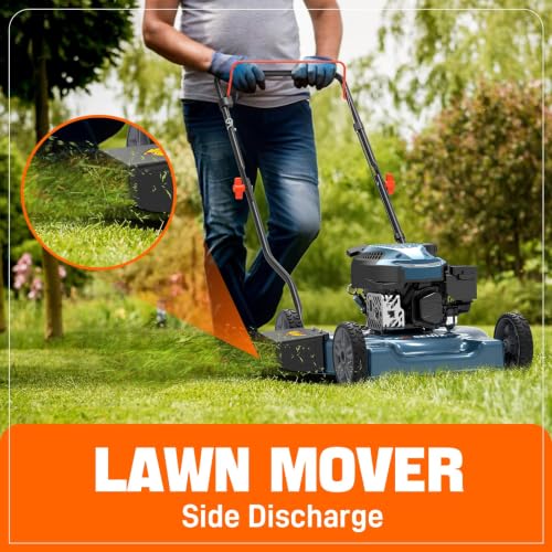 SENIX Gas Lawn Mower, 20' 144 cc Push Mower,cortadora de pasto