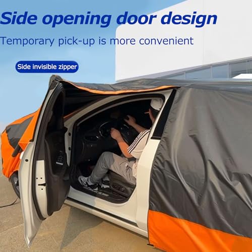 Image of Waterproof Outdoor Cover with Zipper Door Reflective Strips Fit for Toyota Camry, Nissan Altima, Honda Accord, Chevy Malibu, Kia Optima /K5, Subaru Legacy, Buick Regal etc. Fit Length (187-194 inch)