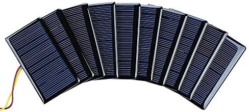 SUNYIMA 10Pcs 5V 60mA Mini Polycrystalline Solar Panels Cells 68mmx37mm/2.67"x1.45" for DIY Solar Cells Projects Toys