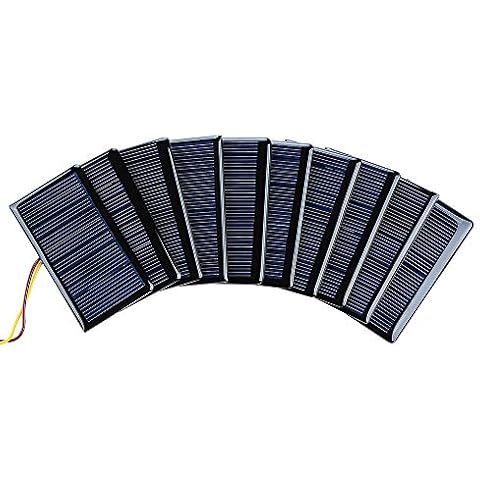 SUNYIMA 10Pcs 5V 60mA Mini Polycrystalline Solar Panels Cells 68mmx37mm/2.67"x1.45" for DIY Solar Cells Projects Toys Cover