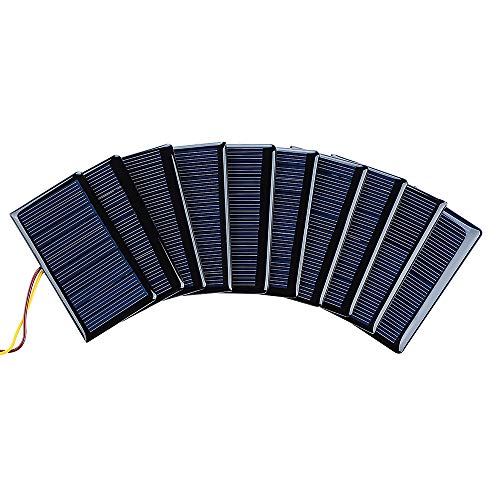 SUNYIMA 10Pcs 5V 60mA Mini Polycrystalline Solar Panels Cells 68mmx37mm/2.67'x1.45' for DIY Solar Cells Projects Toys