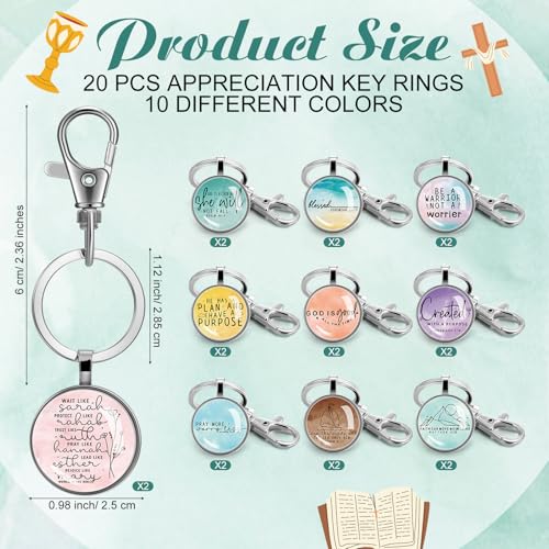 Image of Fumete Christian Keychain Bulk Bible Verse Religious Scripture Quote Inspirational Key Rings Gift for Women Men Church Pastor