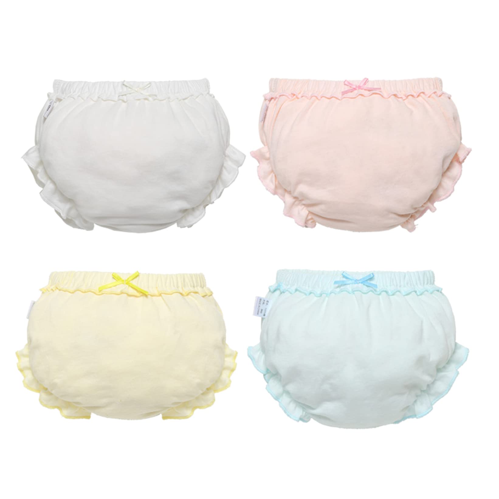 Aiihoo 4 Pieces Toddler Baby Girl Cotton Short Bottoms Infant Summer Breathable Bloomers Briefs Underwear Type A 18-24 Months