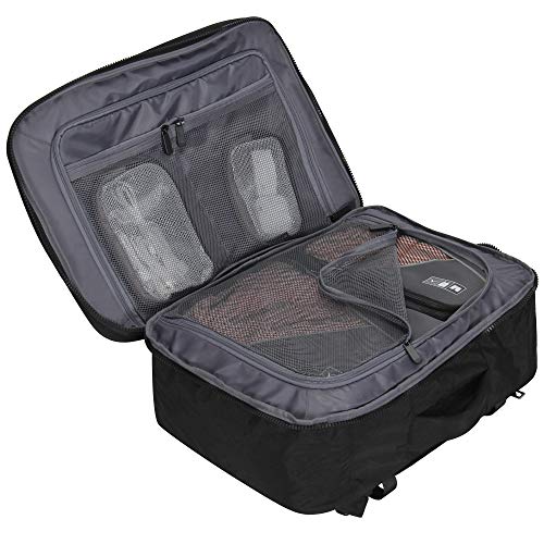 Hynes Eagle 44L Carry on Backpack Flight Approved Compression Travel Pack Cabin Bag, Black