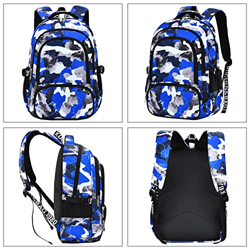 Image of Ladyzone Camo School Backpack Lunch Box Set Lightweight Schoolbag Travel Camp Outdoor Daypack