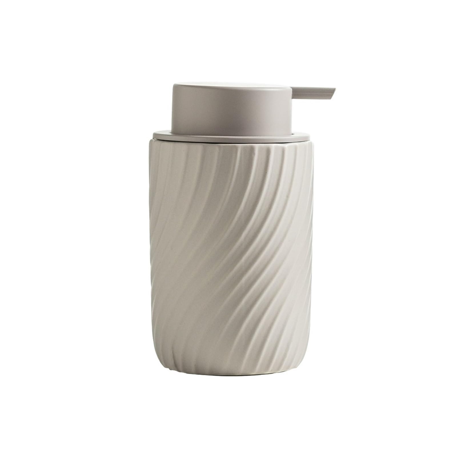 Home Ceramic Stripe Push Foaming Bottle Bathroom Shower Gel Shampoo Soap Dispenser Shower Dispensers(Gris)