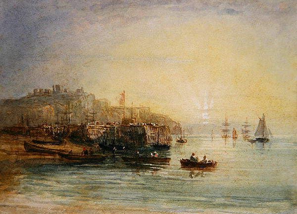 Pintura de David Cox barcos en Dover lienzo para decorar despachos profesionales y salas