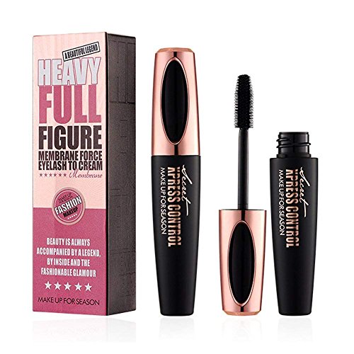 AceList 4D Silk Fiber Lash Mascara, Waterproof Makeup Voluminous Lash Mascara, Luxuriously Longer, Thicker, Lasting Eyelash Extension, Carbon Black, 0.44 fl. Oz (Black)