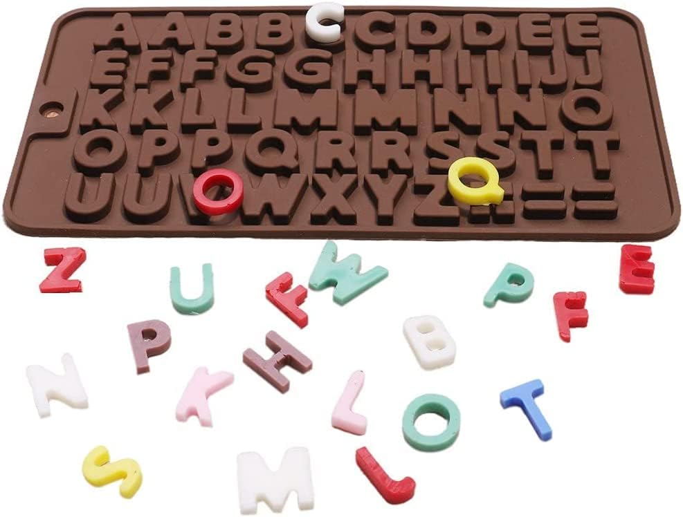 Miniatura 3 de Molde de silicona para chocolate con letras, 2 moldes de silicona antiadherentes, perfectos para decoración de pasteles, fiesta de cumpleaños