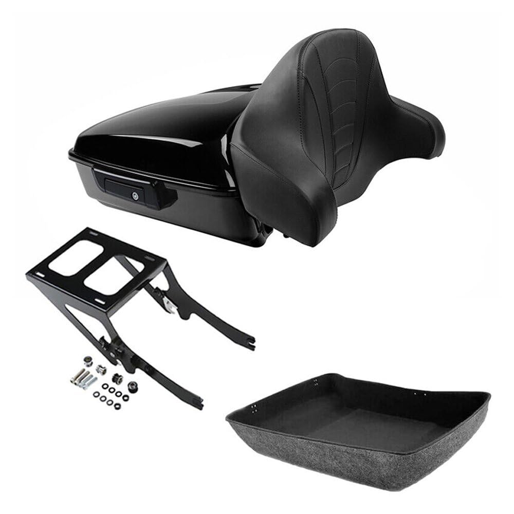 XIOUMAAN Chopped Pack Trunk Pad 2-Up Mount Tour Pak Heritage Synthetic leather+Foam Rear CPTP2MFFHTPHC1