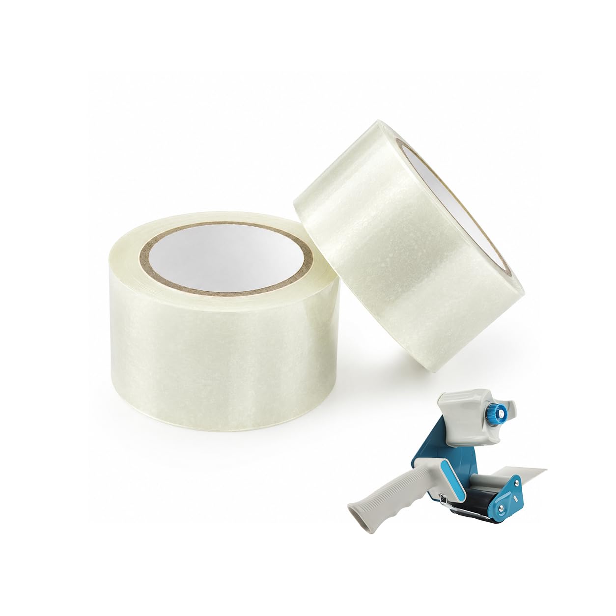 Lot de 24 Rubans Adhésifs Transparents 75 mm x 100 m, 28 Microns, Ruban d’Emballage Large pour Cartons Volumineux, Logistique et Entrepôt, Dévidoir Métallique Inclus