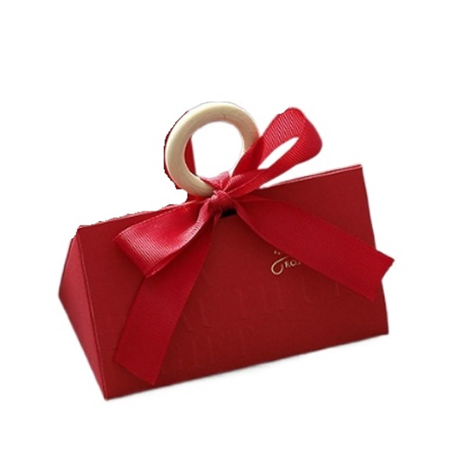 Hochzeits Süßigkeiten Box Dreieck Geschenkbox mit Hand Zeremonie Hochzeit Süßigkeiten Party einfach tragbar(Red,20pcs,21x7x10.5cm)