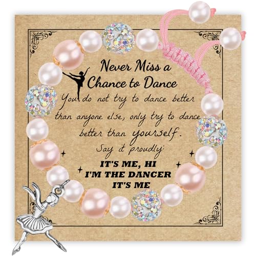 Sereney Dance Recital Gifts for Girls Daughter Dancer Bracelet as Dance Gift for Her Handmade Sparkly First Dance Gifts Ideas as Dancer Accessories to Daughter Nephews
