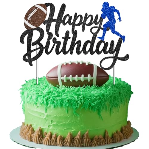 Football Cake Topper Happy Birthday Cake Topper for Football Sport theme Birthday Party decoration