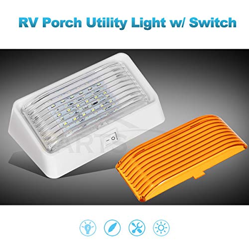 image for Partsam Rectangle LED RV Porch Light Exterior Utility Light 12v Lighti