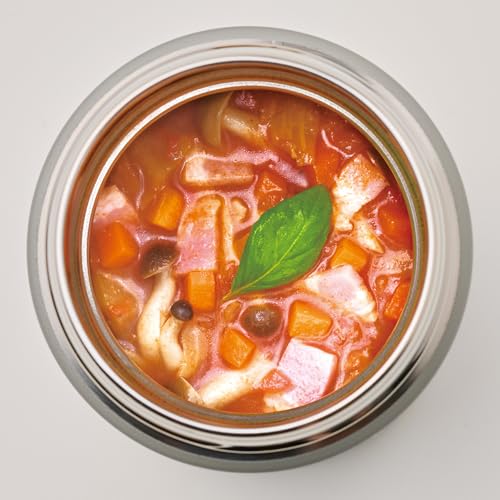 Image of Zojiri SW-LA30-HM Soup Jar, 10.1 fl oz (300 ml), Soup Bowl Size, Delicious Hot & Cold Retention, Dishwasher Safe, Easy to Clean, Seamless Lunch, Wide Mouth, Cloud Gray