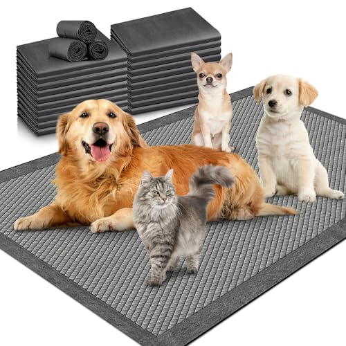 Image of Gimars XXXL 31 inchx47 inch 40 Counts Odor-Control Charcoal Pee Pads for Dogs, Super-Absorbent and Leak-Proof Pet Training Pee Pads, Disposable Charcoal Puppy Pads Suitable for Dogs, Cats and Rabbits
