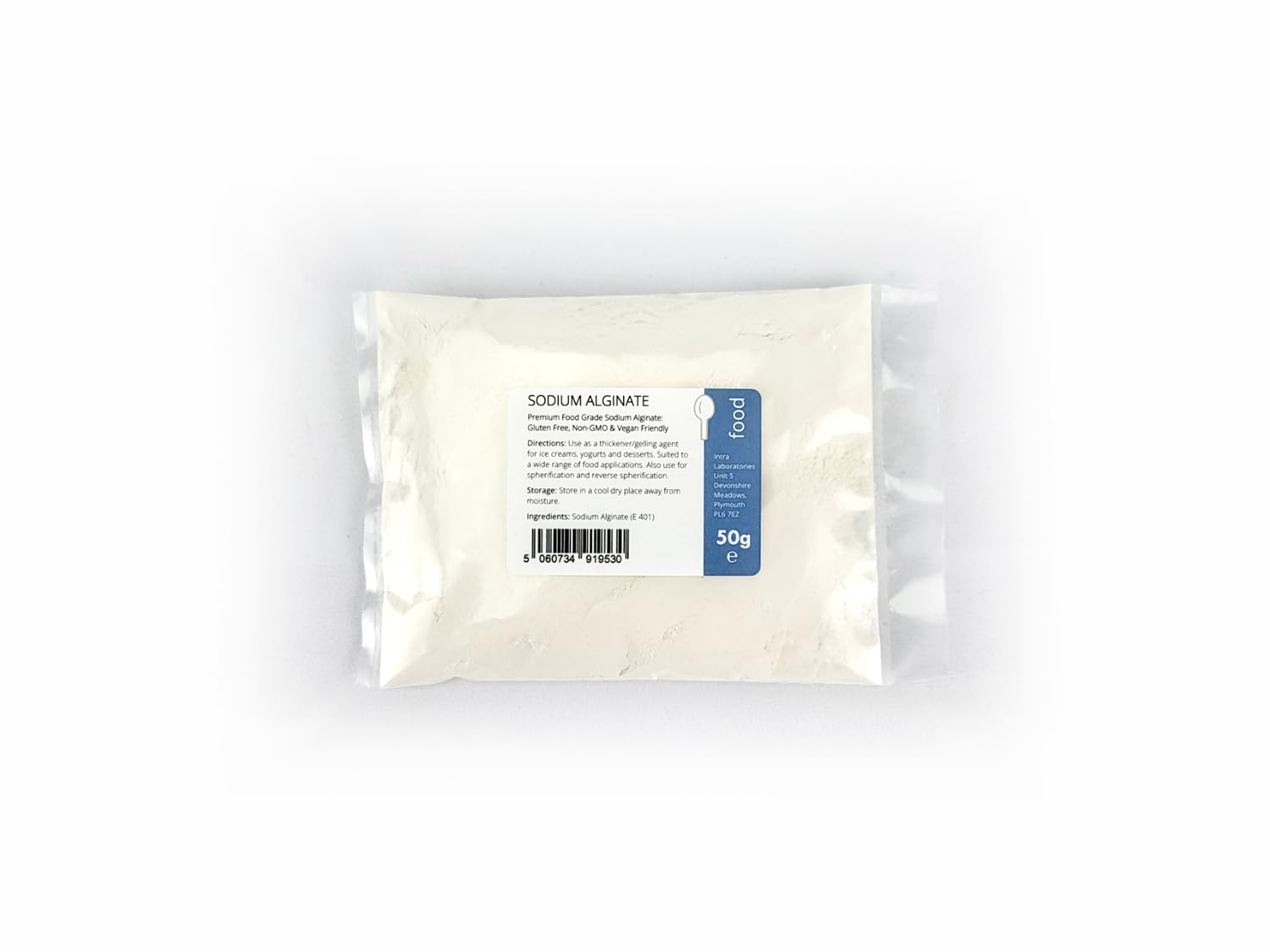 Sodium Alginate 50g - Food Grade Natural Thickener/Gelling Agent - E401