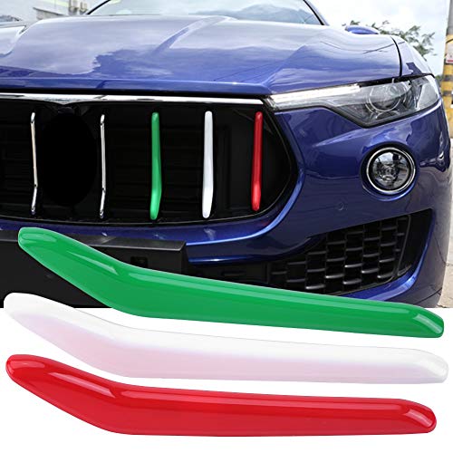 Image of Car Front Grill Strips Trim Grille Inserts Car Glossy Front Grill Strips Trim Replacement for 2017-2018 3 Pcs Grille Inserts 3D Decoration