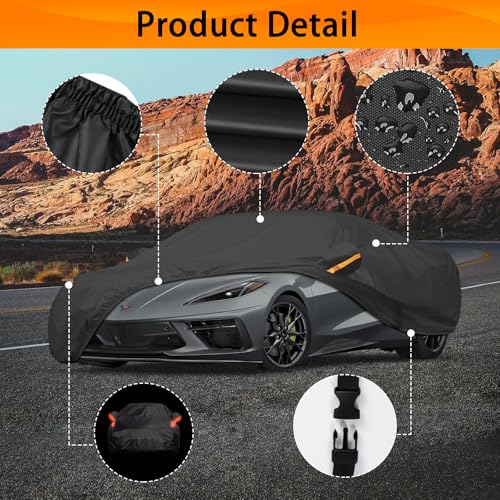 Image of UV Protection Car Cover Windproof Dustproof Scratch Resistant Outdoor Universal Full Car Covers (5-Coupe Car Cover, C1- Fit Coupe /Cabrio-Length Up to 166 inch)