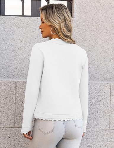 Image of OmicGot Women's Long Sleeve Cardigan Sweaters Open Front Cropped Bolero Shrugs for Dresses S-XL