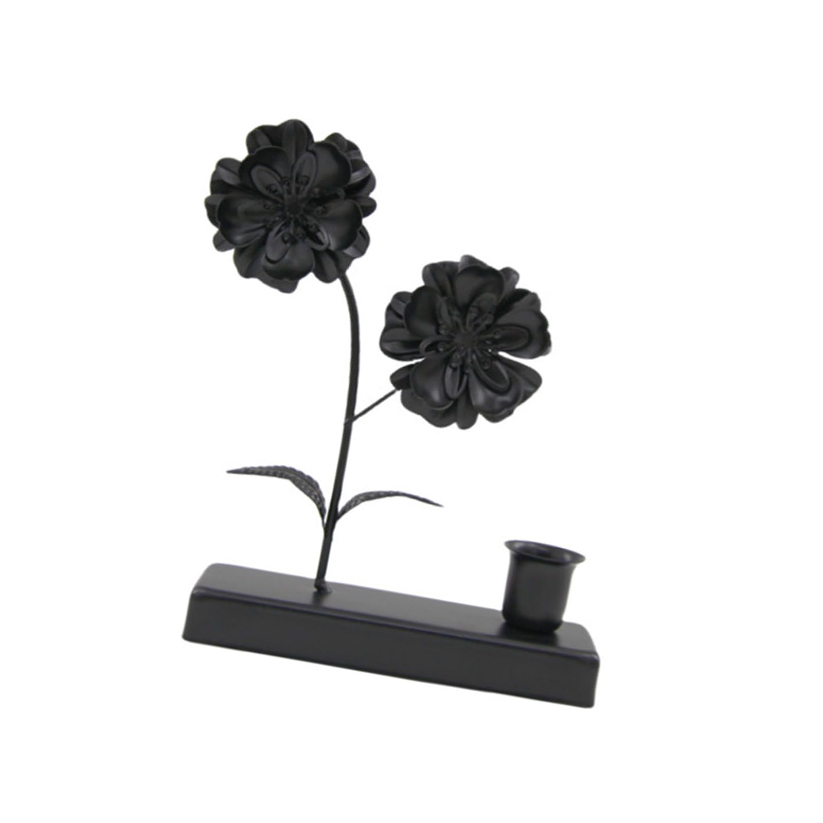 Kalttoy Black Iron Holder Candlestick Flower Stand For Wedding Dining Room Decorations Iron Stand