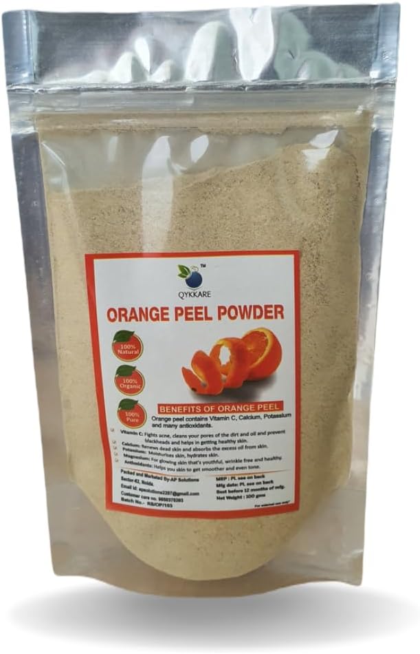 QYKKARE Orange Peel Powder for Skin Whitening - 100 gm