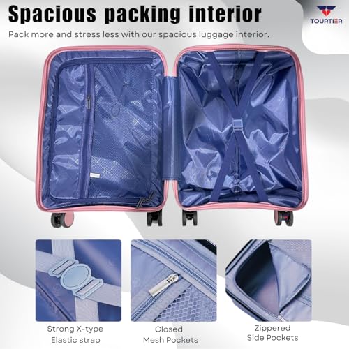 Image of 28-Inch Hard-Shell Luggage Suitcase | Lightweight 3.7 kg | 360 Spinner Wheels | 2-Way Zipper | Multi-Functional Lock | Business & Family Travel Trolley Bag (1, BPINK-20 24 inch 28 inch)
