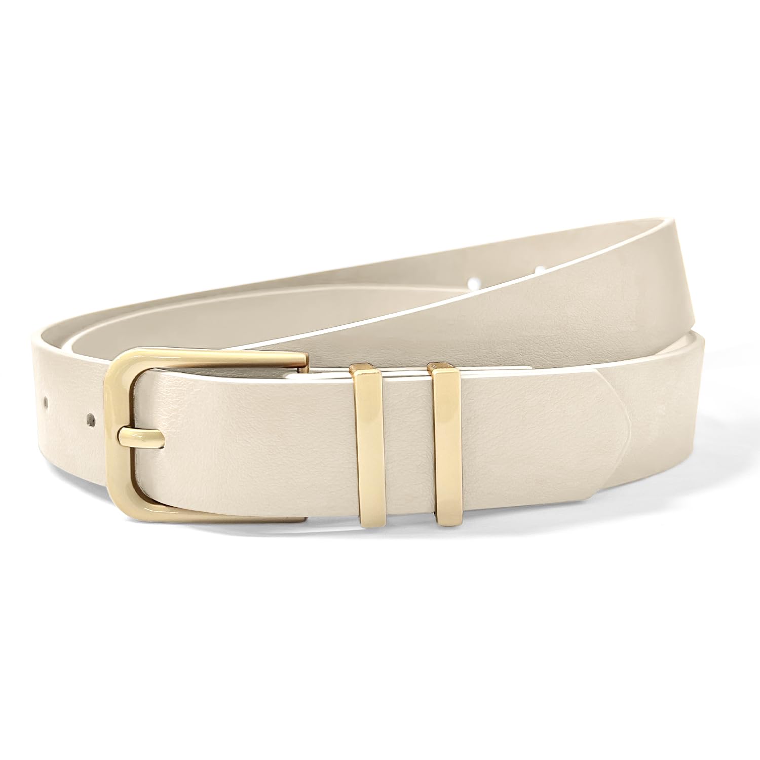 INSPUTOL Damen Ledergürtel Goldschnalle Mode Taillengürtel für Jeans Hosen Kleider