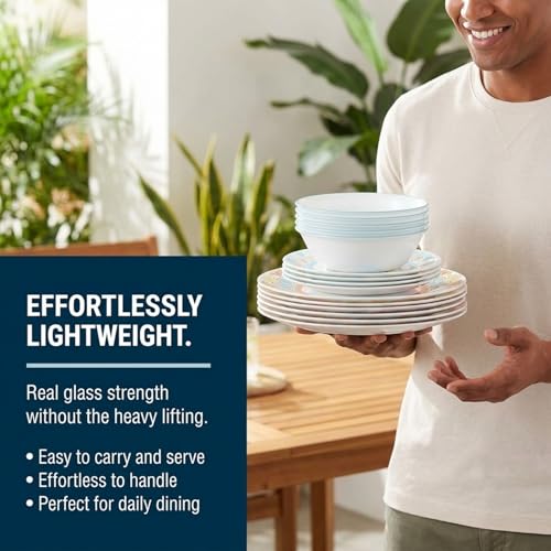 Image of Corelle Terracotta Dreams Dinnerware Set for 6 18 Pieces Dinner Plates, Appetizer Plates, and 18 Oz Bowls Dishwasher, Microwave, and Freezer Safe Proudly Made in the USA