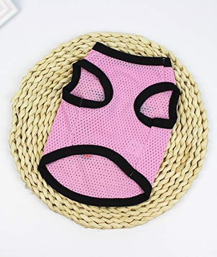 Alroman Dogs Mesh Shirts Pink Hollow Out Vest Clothing For Dogs Cats Xl Dog Vacation Shirt Female Dog Clothing Puppy Summer Clothes Girl Polyester Shirt Dog Cat Pet Small Clothes Vest T-Shirt Apparel #TOP6