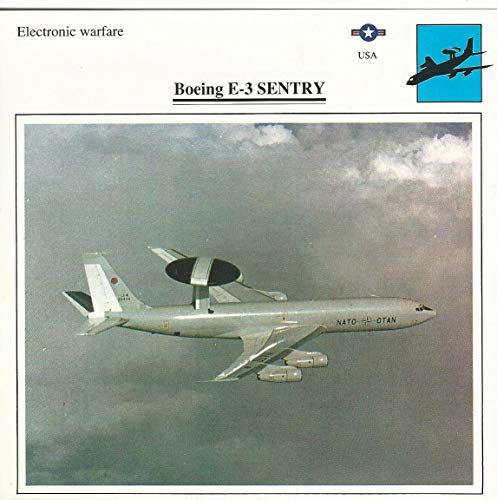 1990 Edito-Service, War Planes Cards, Airplanes, 08.07 Boeing E-3 Sentry 1990 Edito-Service, War Planes Cards, Airplanes, 08.07 Boeing E-3 Sentry