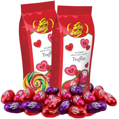 Needzo Valentines Gourmet Milk Chocolate Truffles, Individually Wrapped, Pack of 2, 6 Ounces Each