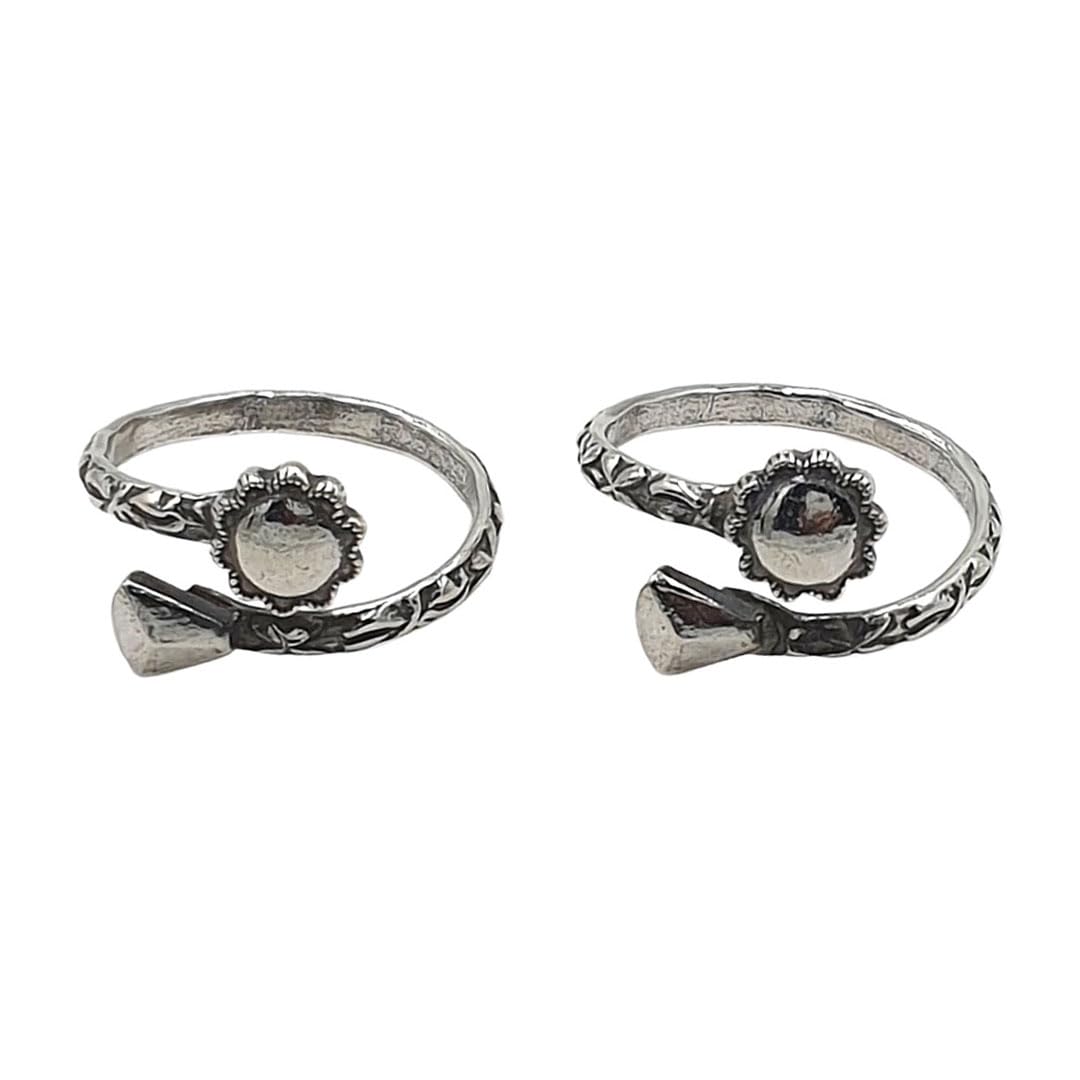 sahiba gems 925 Sterling Silver Designer Front Open Toe Rings/Bichiya ~ Pack in 2 Pieces-picture-23
