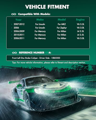 Image of SCITOO Front Left Brake Caliper With Bracket 18B5000 Compatible For Ford For Fusion 06-12,For Lincoln For MKZ 07-12,For Lincoln For Zephyr 06,For Mazda 6 06-13,For Mercury For Milan 06-11