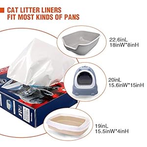 Cat Heavy Duty Litter Box Liners, 10 Count Per Pack Drawstring Extra Durable Easy Clean Up Heavy Duty Litter Pan Box Liners,Medium