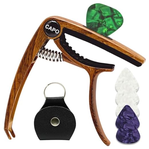 Cejilla Guitarra Capo 3 en 1 con 6 Púas para Guitarra Cejilla Guitar Capo Ligero Aleación de Aluminio Guitar Cejilla Accesorios para Guitarra Acustica Guitar Electrica Guitarra Clasica Madera Color