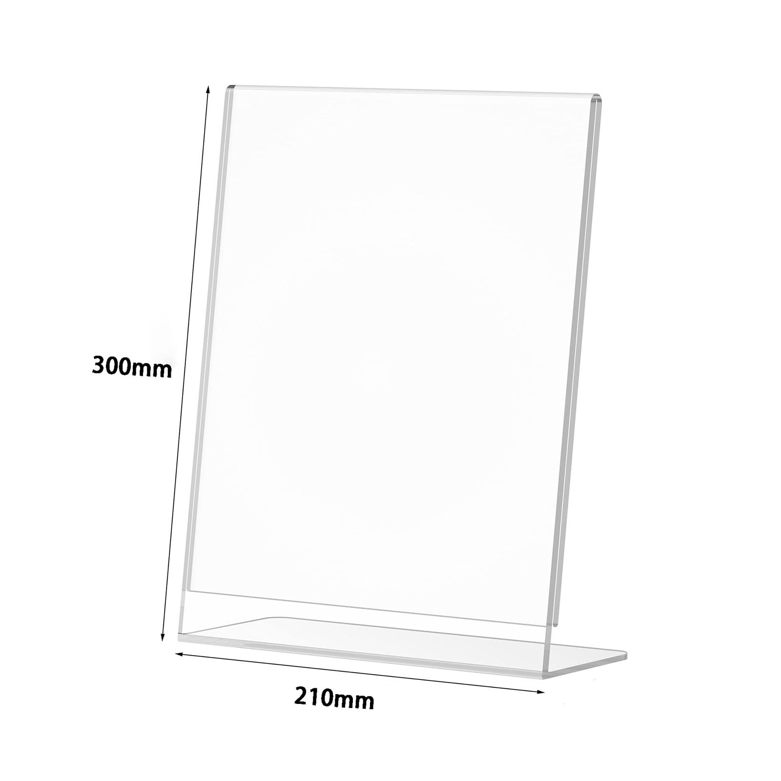 12 Pack Sobremesa Acrílico A4 Soporte de Menú Inclinado Transparente en Forma de L Soporte Publicitario Doble Cara Titular de Menú Póster para restaurantes,Bares,oficinas y Tiendas