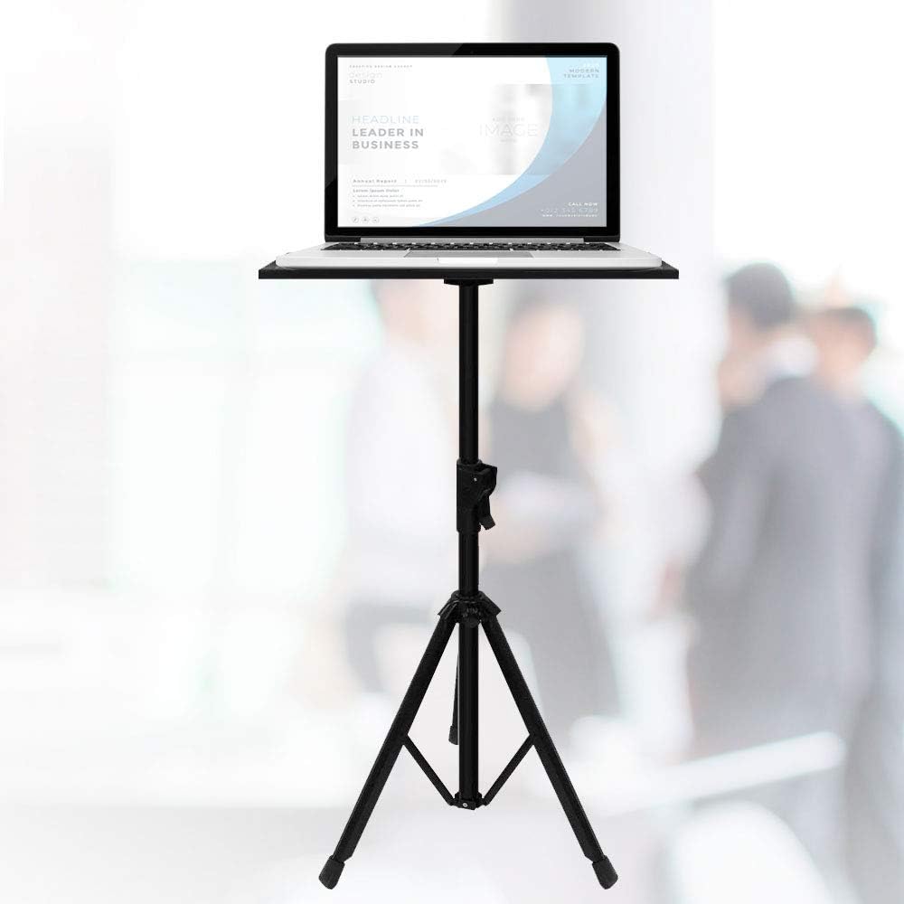 Portable Projector Laptop Stand, Indoor Outdoor Tripod with Adjustable Height, 21" to 38"