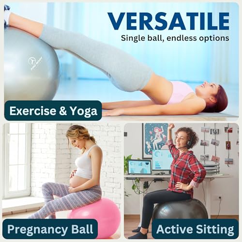 image for ProBody Pilates Exercise Ball - Multiple Sizes Gym Grade Balance Ball 