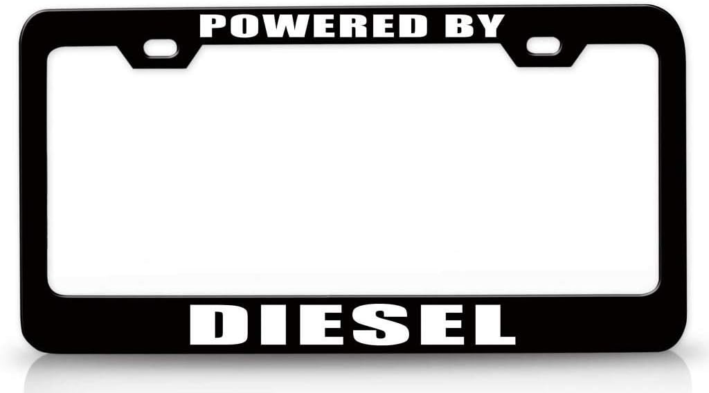 Powered by Diesel Metal Car SUV Truck License Plate Frame Bl m94