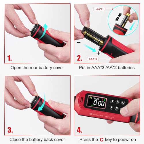 Image of SUERCUP 3 /8 inch 1 /2 inch Digital Torque Wrench, 0.66-44.29Ft.Lb & 3.8-250.8Ft.Lb | ±1% Accuracy, 0.9-60N.m & 5.1-340Nm Electric Torque Wrench Set, for Auto Repair, Lug Nuts, Engine, Suspension, Moto & Bicycle