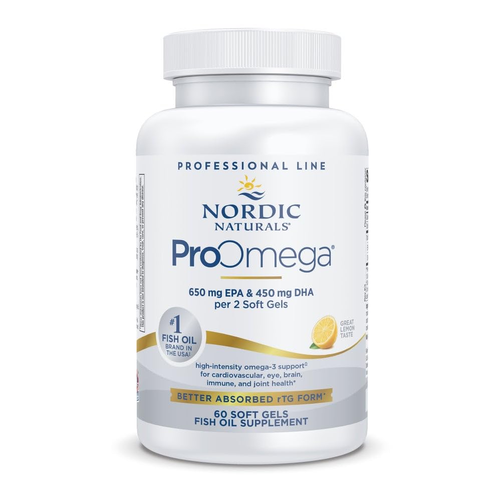 Nordic Naturals ProOmega, 1280 mg Omega-3, High Potency, Lemon, 60 Count 60 Count (Pack of 1)
