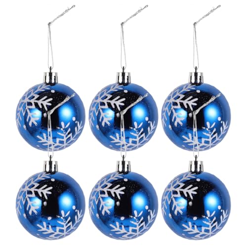 Garneck 6 Stück Weihnachtskugeln Blau – Bruchsichere Christbaumkugeln...
