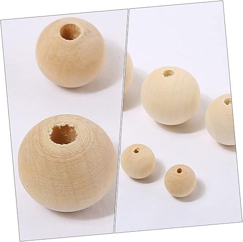 Miniatura 4 de COHEALI 100 cuentas de madera con agujero circular, joyería de mano, cuentas naturales sueltas de madera, cuentas de macramé para hacer cuentas de