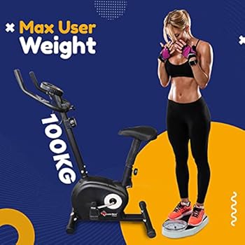 PowerMax Fitness BU-510 Magnetic Exercise Upright Bike With 4KG