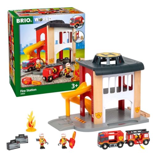BRIO World 33833 Große Feuerwehr Station - Feuerwache mit...