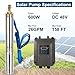 Solar Water Pump, DC 48V 600W Submersible Deep Well Pump, 4 inch Stainless Steel Deep Well Pump with MPPT Controller for Industrial Irrigation Household Water Tank Water Supply